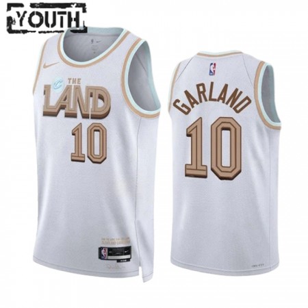 Cleveland Cavaliers Darius Garland 10 Nike 2022-23 City Edition Valkoinen Lasten Pelipaidat Swingman
